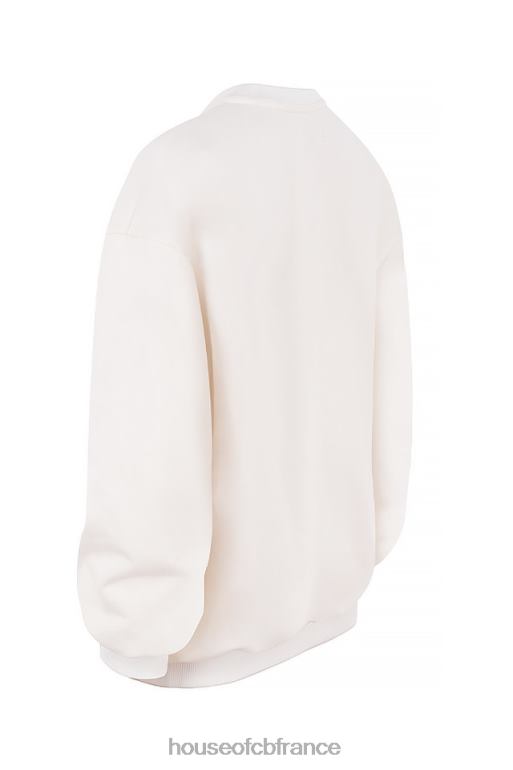 House of CB sweat-shirt oversize à col rond Tommy Off White N888H799 vêtements