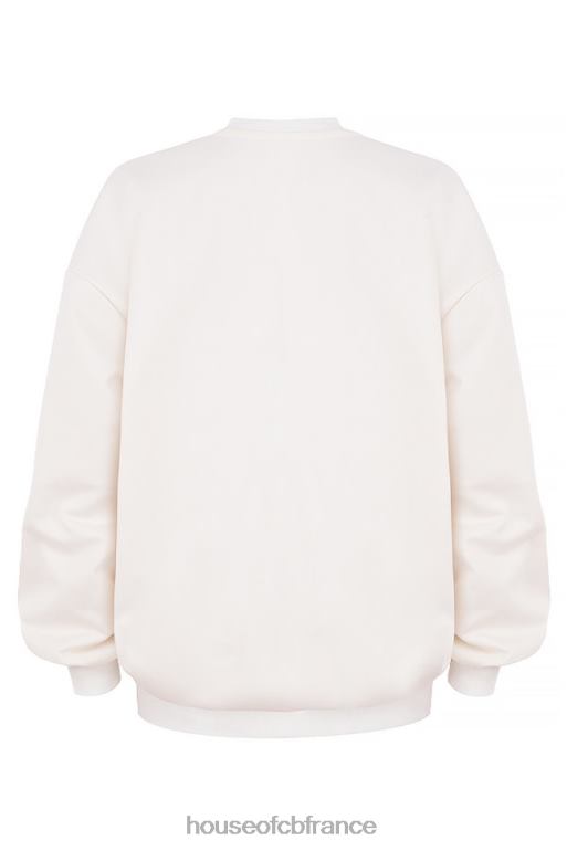 House of CB sweat-shirt oversize à col rond Tommy Off White N888H799 vêtements