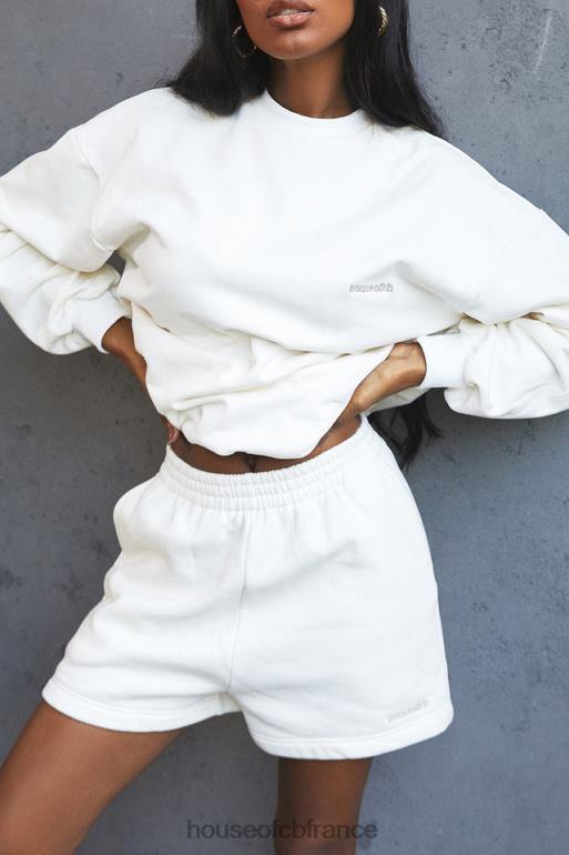 House of CB sweat-shirt oversize à col rond Tommy Off White N888H799 vêtements