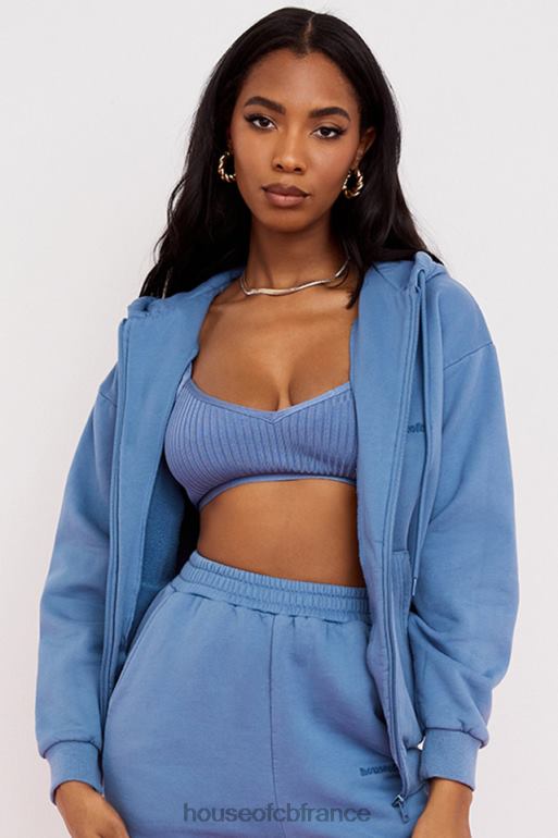 House of CB Sweat à capuche zippé Storm Azure N888H769 vêtements