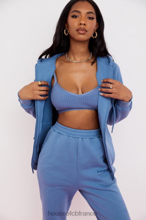 House of CB Sweat à capuche zippé Storm Azure N888H769 vêtements
