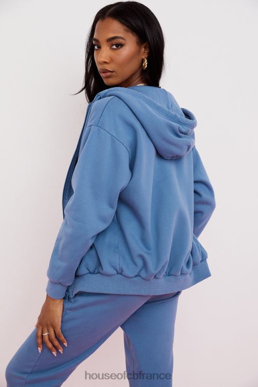 House of CB Sweat à capuche zippé Storm Azure N888H769 vêtements