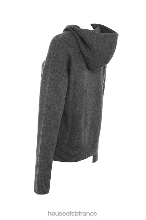 House of CB jionni sweat à capuche en cachemire mélangé anthracite N888H650 vêtements