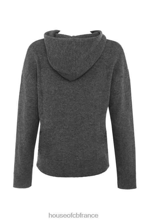 House of CB jionni sweat à capuche en cachemire mélangé anthracite N888H650 vêtements
