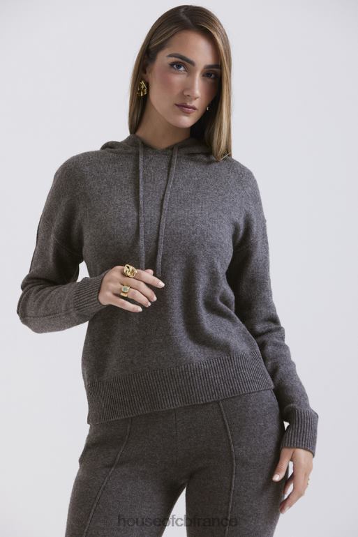 House of CB jionni sweat à capuche en cachemire mélangé anthracite N888H650 vêtements