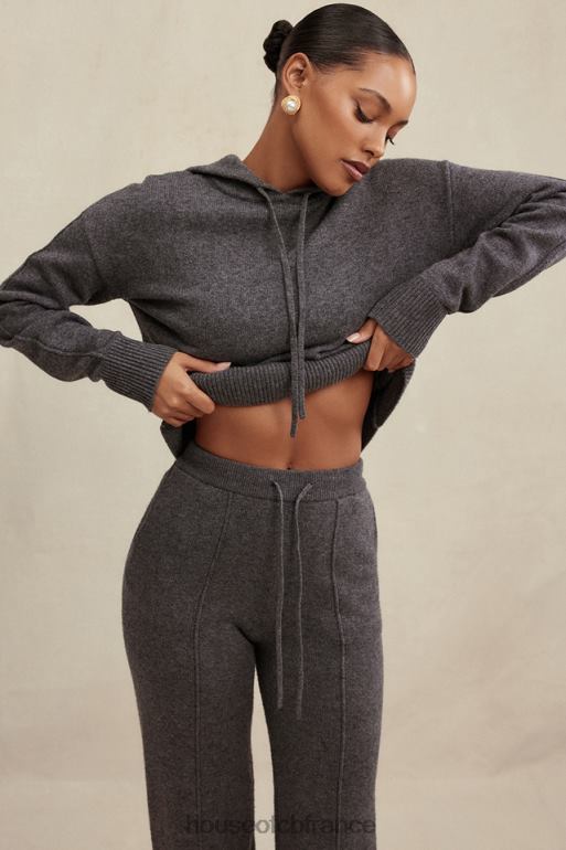 House of CB jionni sweat à capuche en cachemire mélangé anthracite N888H650 vêtements