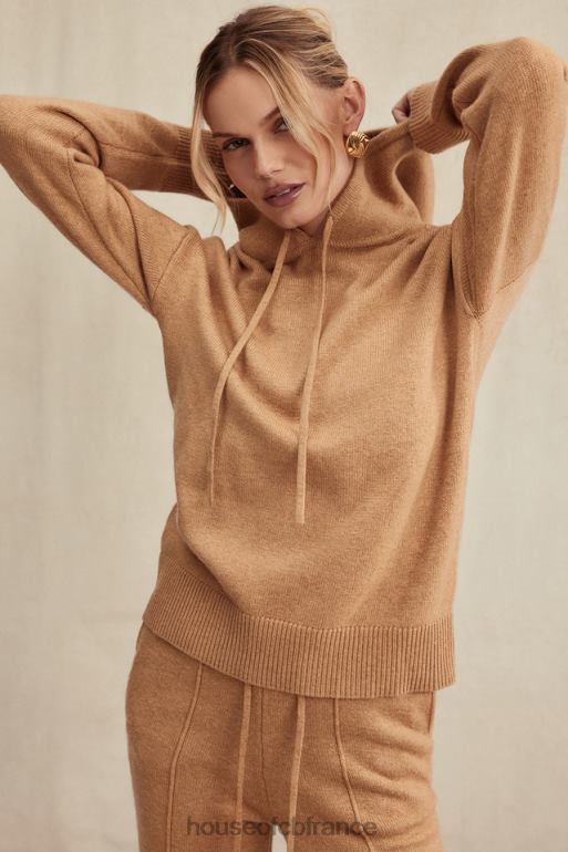 House of CB jionni sweat à capuche en cachemire mélangé camel N888H651 vêtements