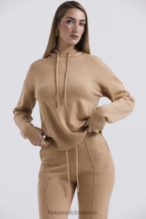 House of CB jionni sweat à capuche en cachemire mélangé camel N888H651 vêtements