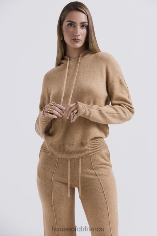 House of CB jionni sweat à capuche en cachemire mélangé camel N888H651 vêtements