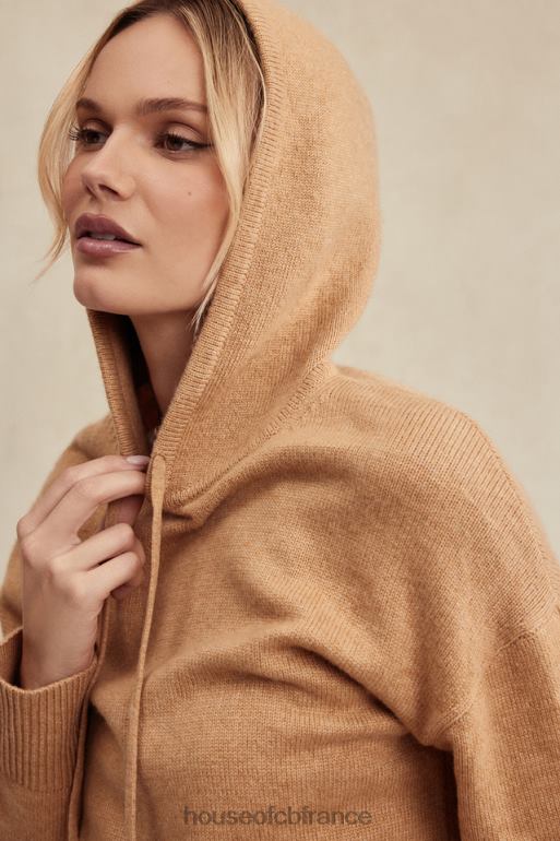 House of CB jionni sweat à capuche en cachemire mélangé camel N888H651 vêtements