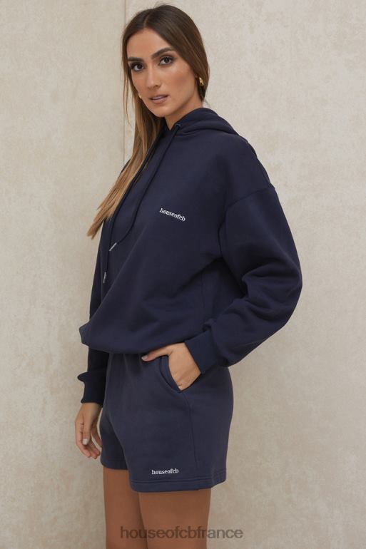 House of CB sweat à capuche oversize bleu marine halo N888H796 vêtements