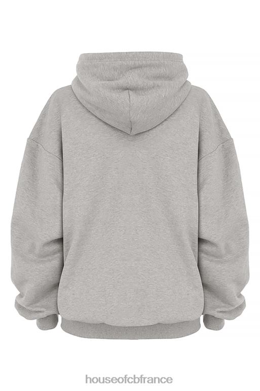 House of CB sweat à capuche oversize gris clair halo N888H725 vêtements