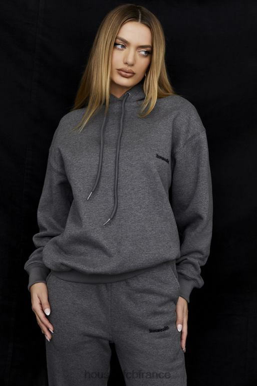House of CB sweat à capuche oversize gris foncé halo N888H726 vêtements