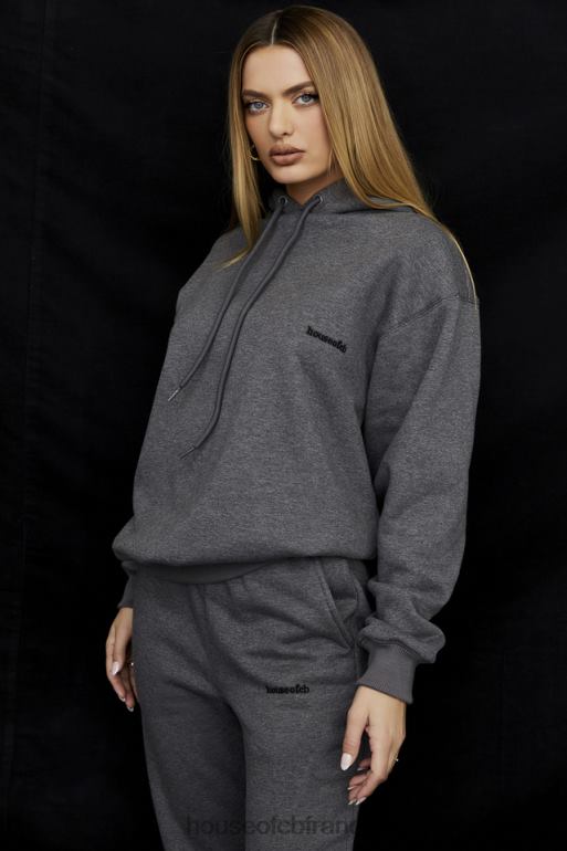 House of CB sweat à capuche oversize gris foncé halo N888H726 vêtements