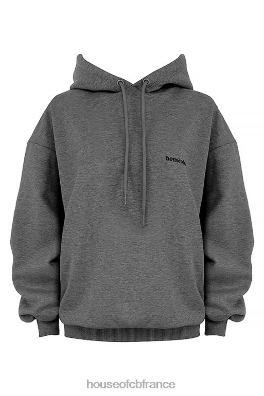 House of CB sweat à capuche oversize gris foncé halo N888H726 vêtements