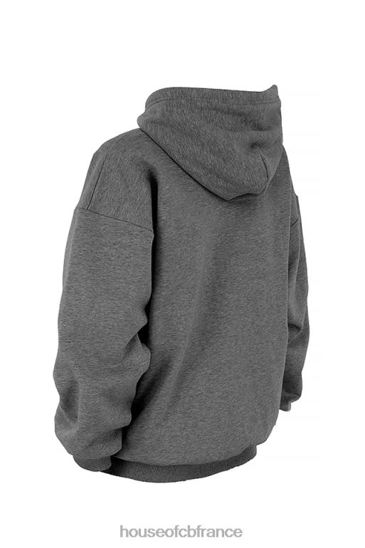 House of CB sweat à capuche oversize gris foncé halo N888H726 vêtements