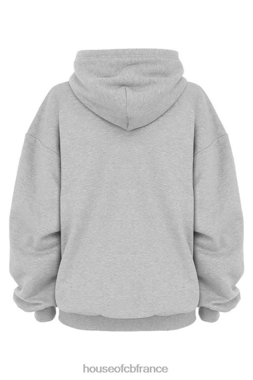 House of CB sweat à capuche oversize gris halo N888H795 vêtements