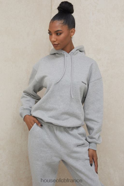 House of CB sweat à capuche oversize gris halo N888H795 vêtements