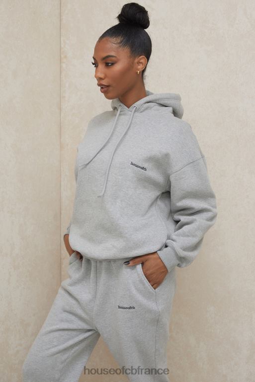 House of CB sweat à capuche oversize gris halo N888H795 vêtements