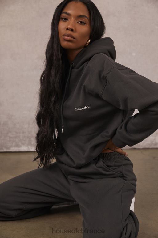 House of CB sweat à capuche oversize halo anthracite N888H791 vêtements