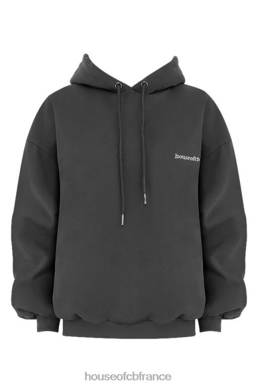 House of CB sweat à capuche oversize halo anthracite N888H791 vêtements