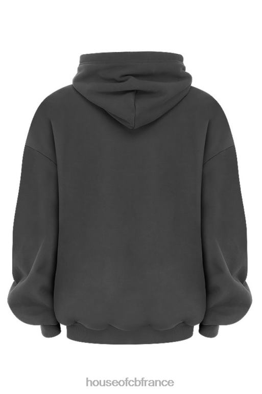 House of CB sweat à capuche oversize halo anthracite N888H791 vêtements