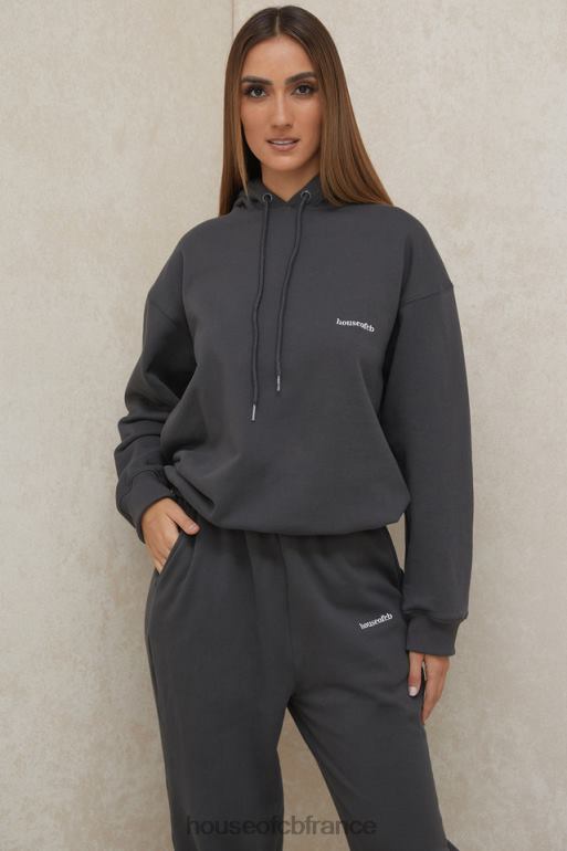 House of CB sweat à capuche oversize halo anthracite N888H791 vêtements