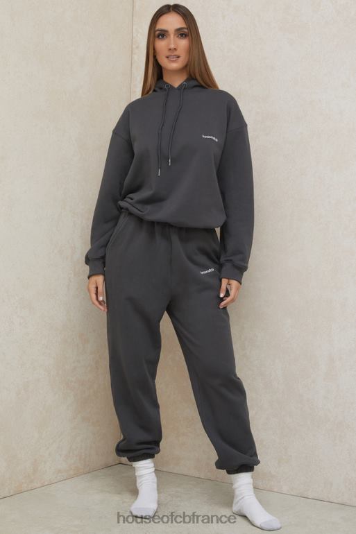 House of CB sweat à capuche oversize halo anthracite N888H791 vêtements