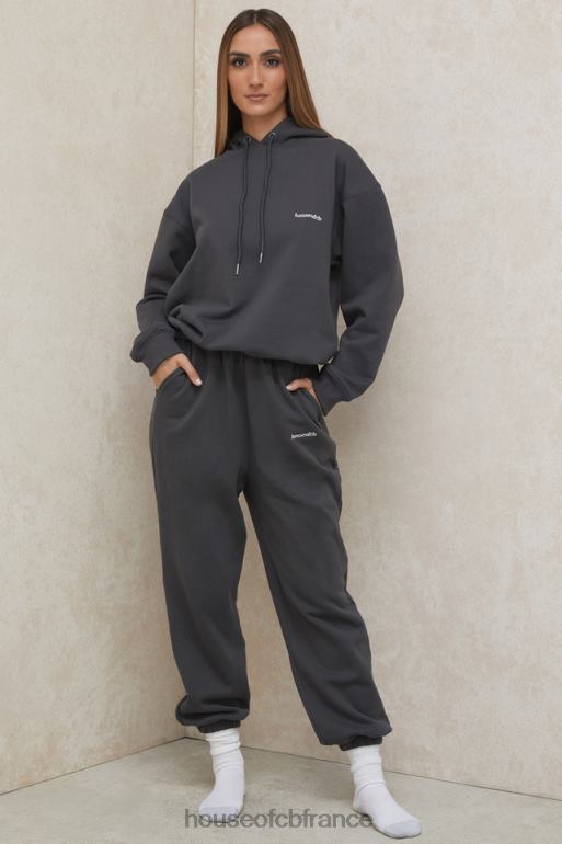 House of CB sweat à capuche oversize halo anthracite N888H791 vêtements