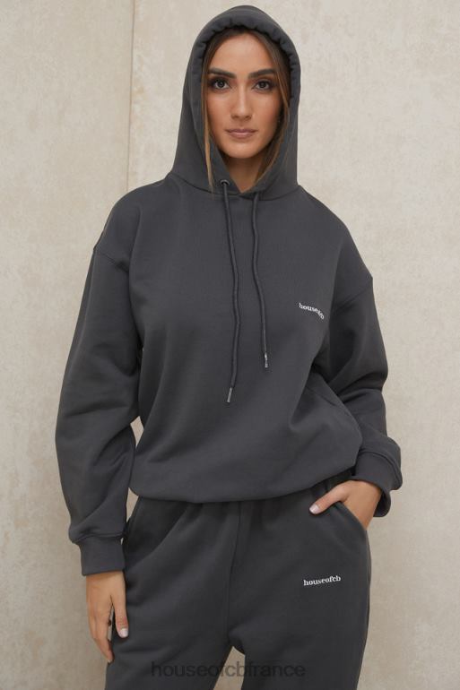 House of CB sweat à capuche oversize halo anthracite N888H791 vêtements