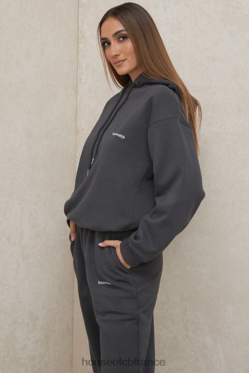 House of CB sweat à capuche oversize halo anthracite N888H791 vêtements