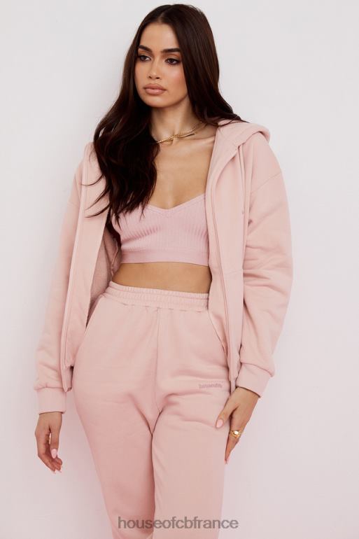 House of CB sweat à capuche zippé storm blush blush N888H766 vêtements