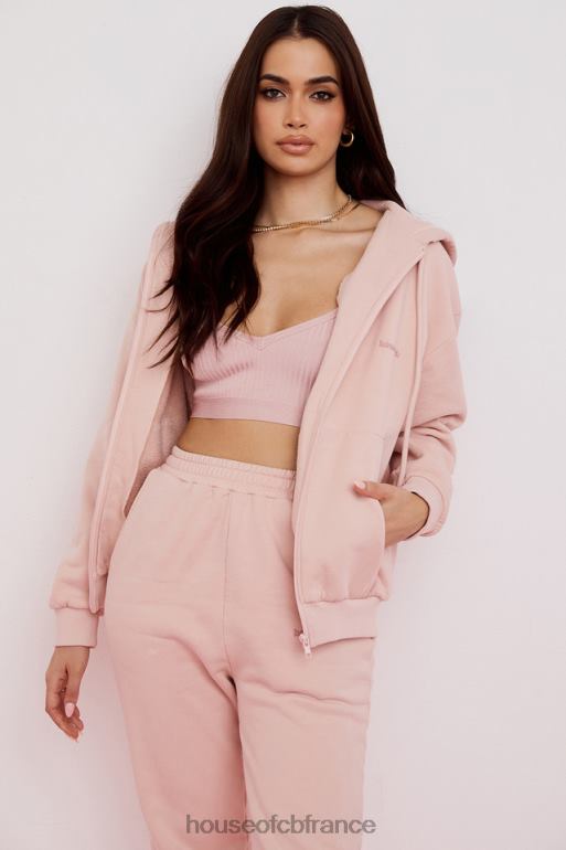 House of CB sweat à capuche zippé storm blush blush N888H766 vêtements