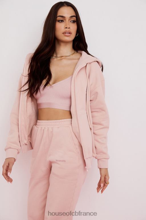 House of CB sweat à capuche zippé storm blush blush N888H766 vêtements