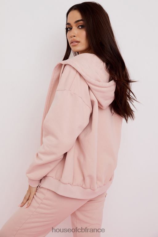 House of CB sweat à capuche zippé storm blush blush N888H766 vêtements