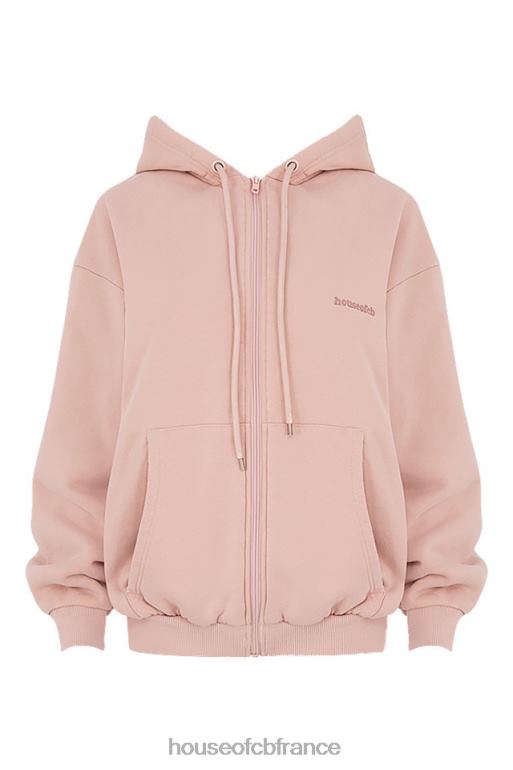 House of CB sweat à capuche zippé storm blush blush N888H766 vêtements
