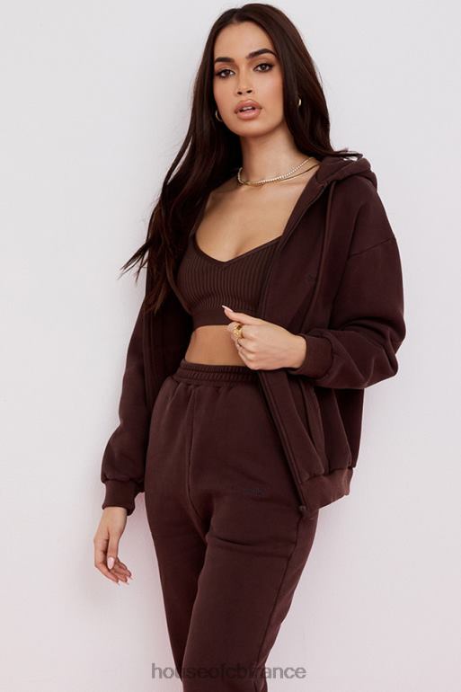 House of CB sweat à capuche zippé storm chocolat N888H767 vêtements