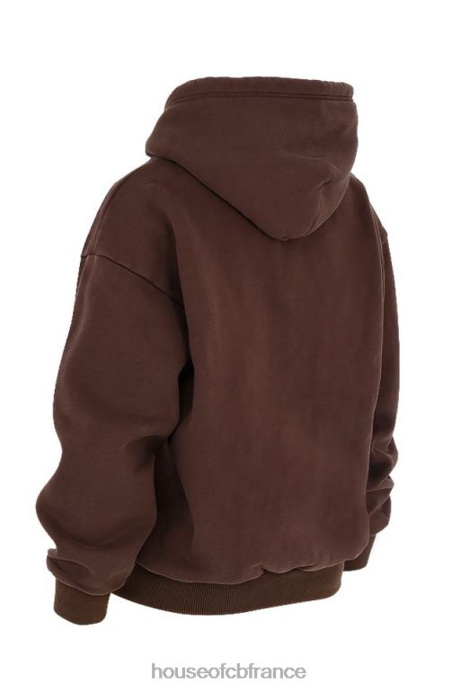 House of CB sweat à capuche zippé storm chocolat N888H767 vêtements