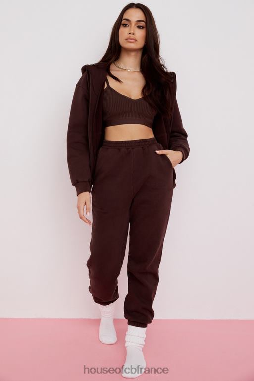 House of CB sweat à capuche zippé storm chocolat N888H767 vêtements
