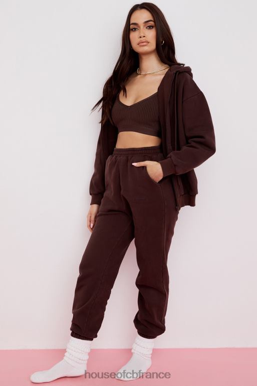 House of CB sweat à capuche zippé storm chocolat N888H767 vêtements