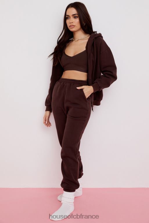 House of CB sweat à capuche zippé storm chocolat N888H767 vêtements