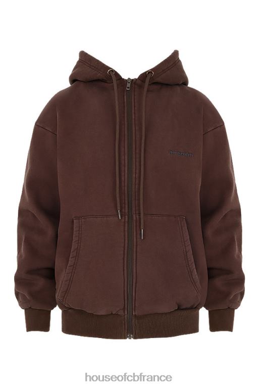 House of CB sweat à capuche zippé storm chocolat N888H767 vêtements