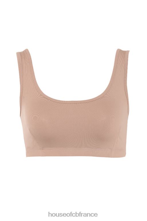 House of CB Abbey - Top court en jersey stretch moka N888H812 vêtements