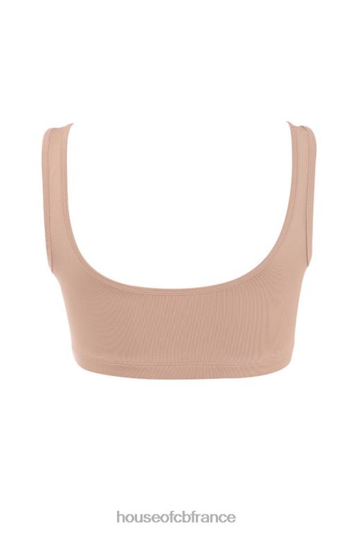 House of CB Abbey - Top court en jersey stretch moka N888H812 vêtements