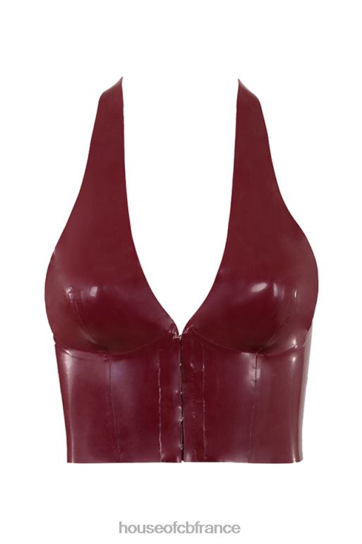 House of CB Ariane Merlot - Haut dos nu en latex N888H681 vêtements