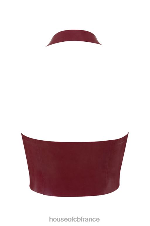 House of CB Ariane Merlot - Haut dos nu en latex N888H681 vêtements