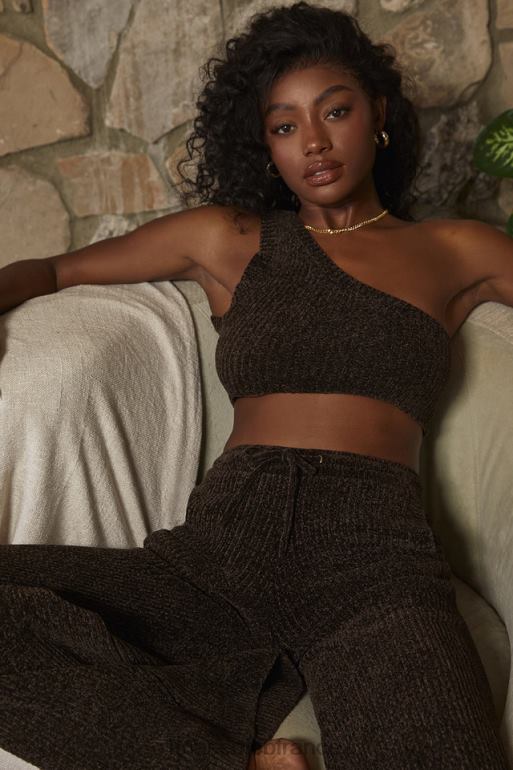 House of CB Charlie Chocolate - Top court asymétrique en chenille N888H782 vêtements