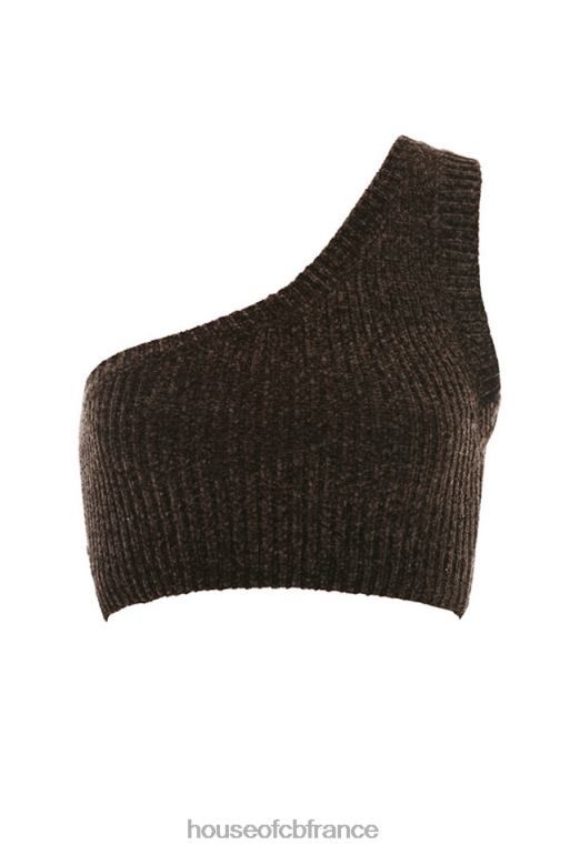 House of CB Charlie Chocolate - Top court asymétrique en chenille N888H782 vêtements