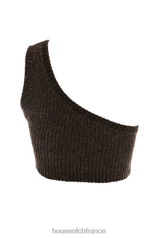 House of CB Charlie Chocolate - Top court asymétrique en chenille N888H782 vêtements