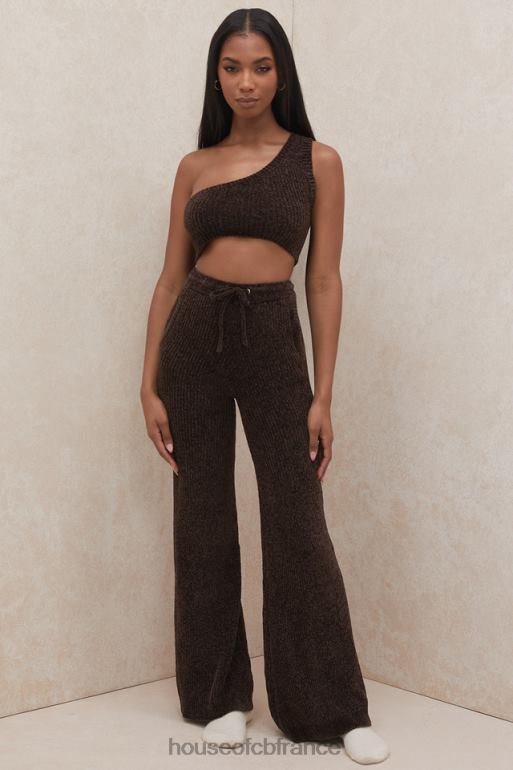 House of CB Charlie Chocolate - Top court asymétrique en chenille N888H782 vêtements